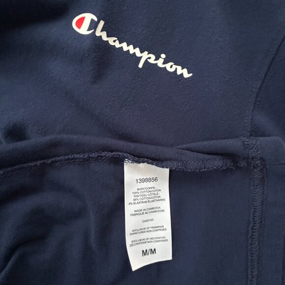 Champion Navy Blue Hoodie Men’s Size Medium – Pullover kangaroo pocket - Picture 7 of 8